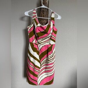 NWOT Trina Turk Pink and Olive Dress Size 6